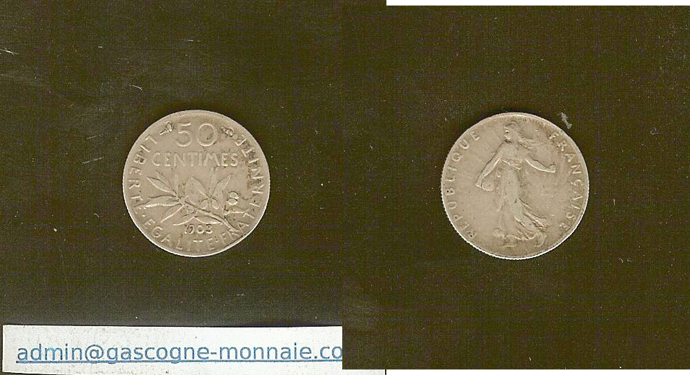 50 Centimes Semeuse 1903 TTB-